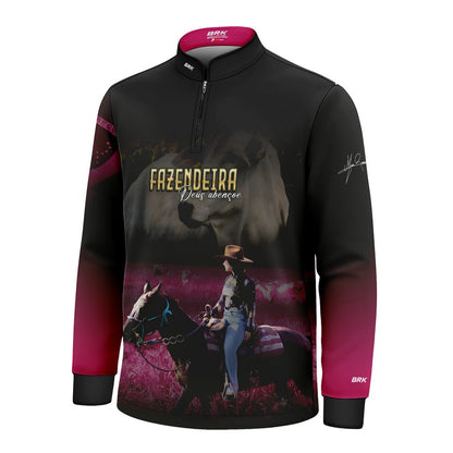 Camisa Agro Infantil Brk Maisa Fazendeira  com Proteção Solar UV50+