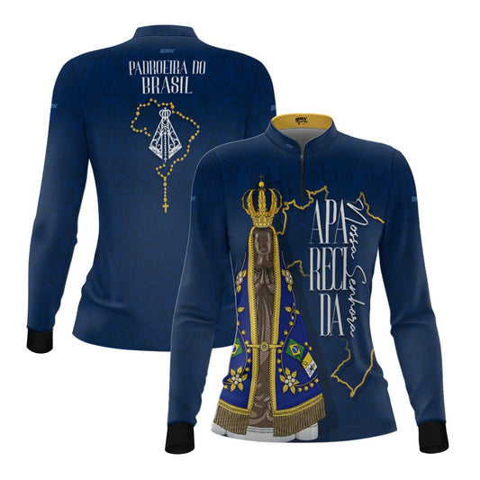 Camisa Feminina Agro Brk Nossa Senhora Aparecida com Proteção UV50