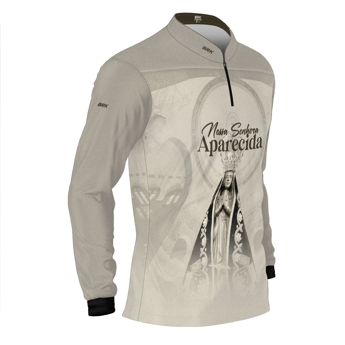 Camisa Agro Brk Bege Nossa Senhora Aparecida com Proteção UV50 - Brk Agro