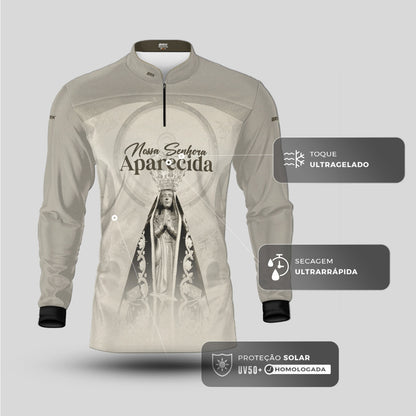Camisa Agro Brk Bege Nossa Senhora Aparecida com Proteção UV50