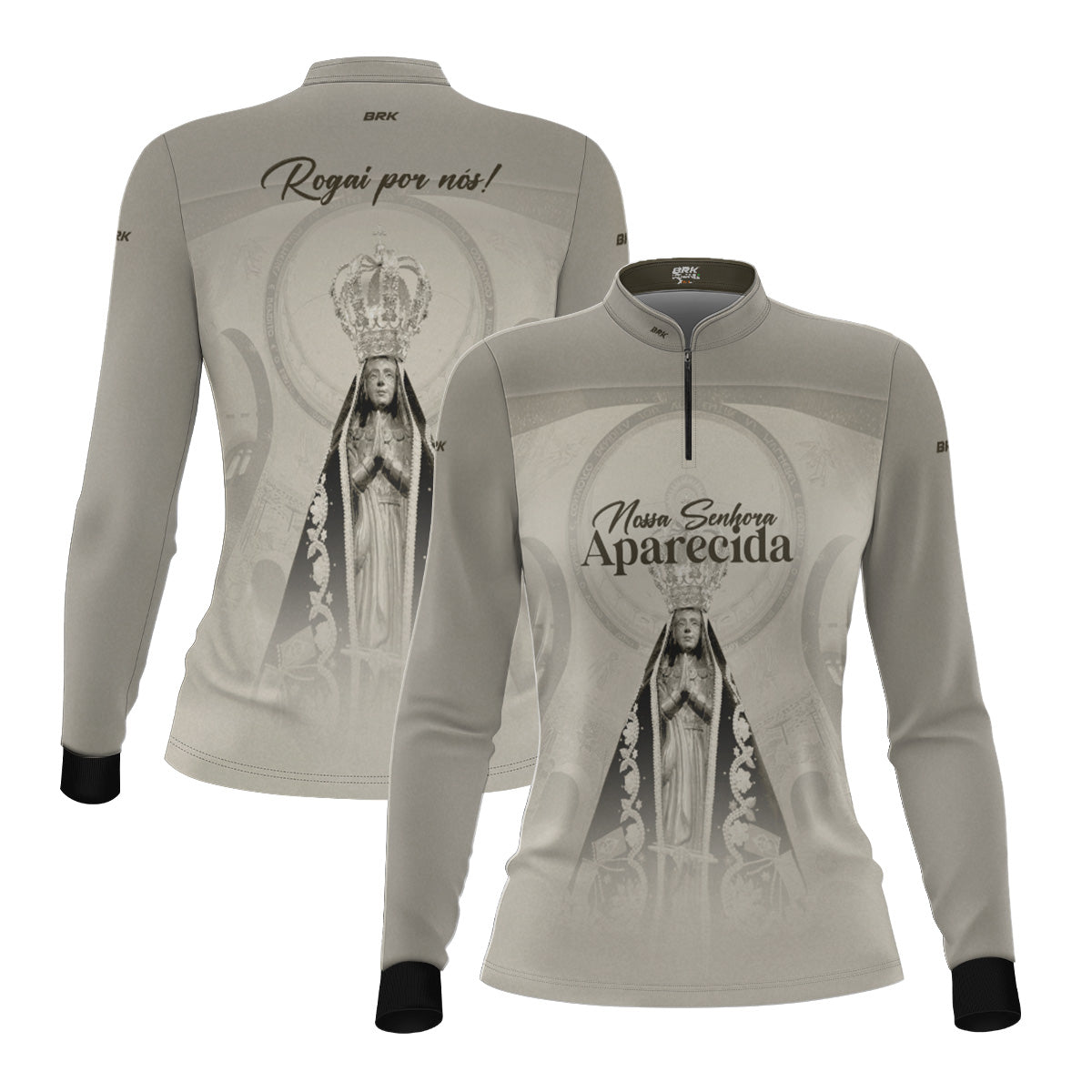 Camisa Agro Feminina Brk Bege Nossa Senhora Aparecida com Proteção UV50 - Brk Agro