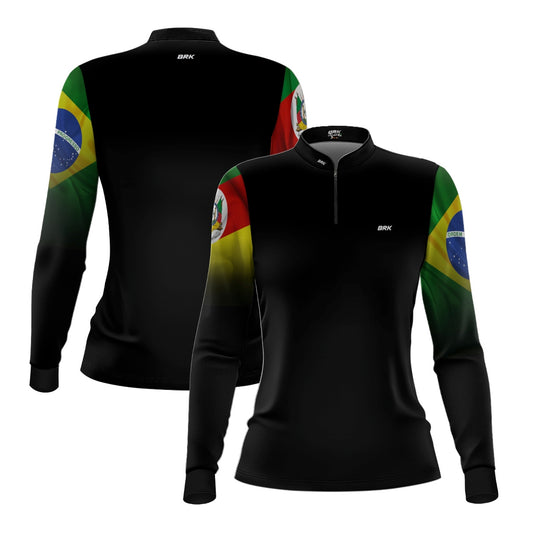 Camisa Feminina Brk Brasil Rio Grande Do Sul com Proteção Solar UV50+