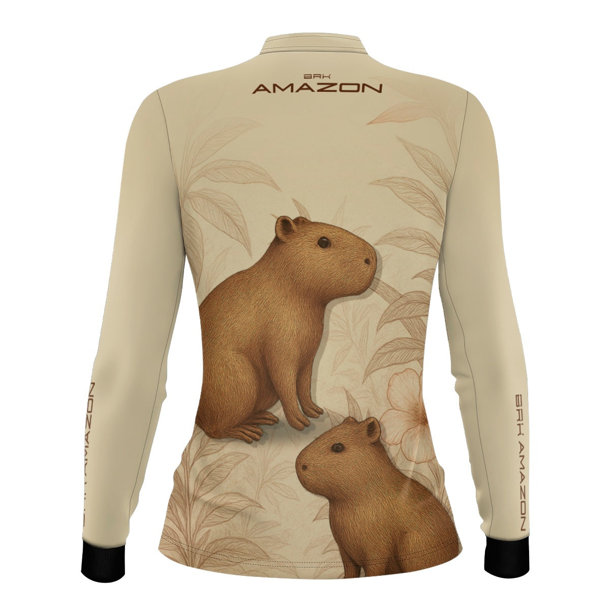 Camisa Agro Feminina Brk Amazon Capivara Floral com Proteção UV50 - Brk Agro