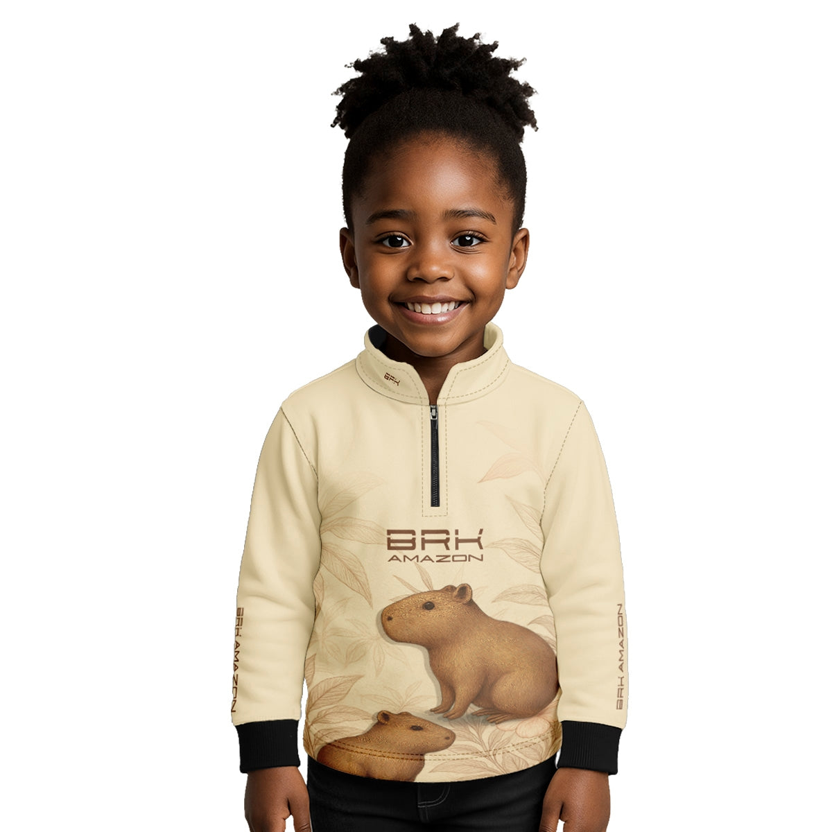 Camisa Agro Infantil Brk Amazon Capivara Floral com Proteção UV50 - Brk Agro