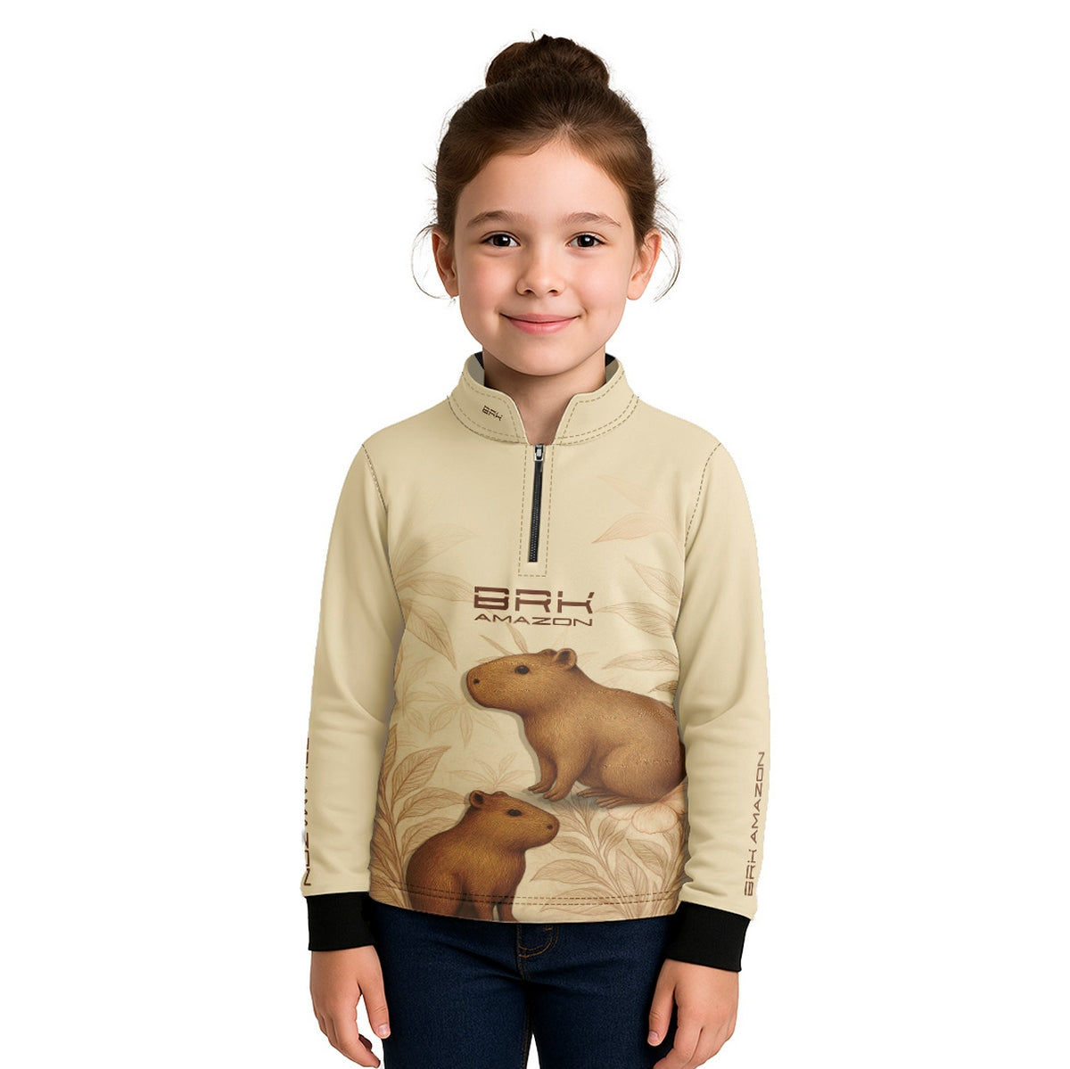 Camisa Agro Infantil Brk Amazon Capivara Floral com Proteção UV50 - Brk Agro