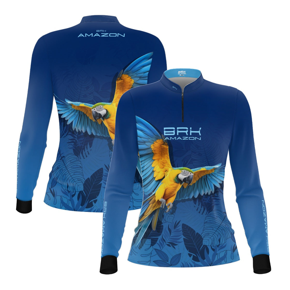 Camisa de Pesca Feminina Brk Amazon Arara Azul com Proteção UV50 - Brk Agro