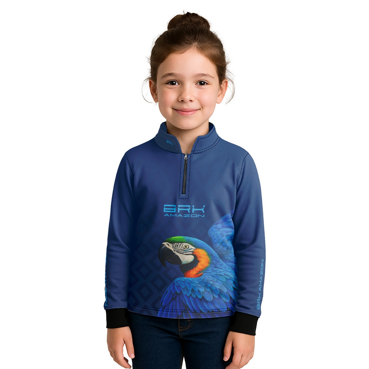 Camisa Agro Infantil Brk Amazon Arara Azul com Proteção UV50 - Brk Agro