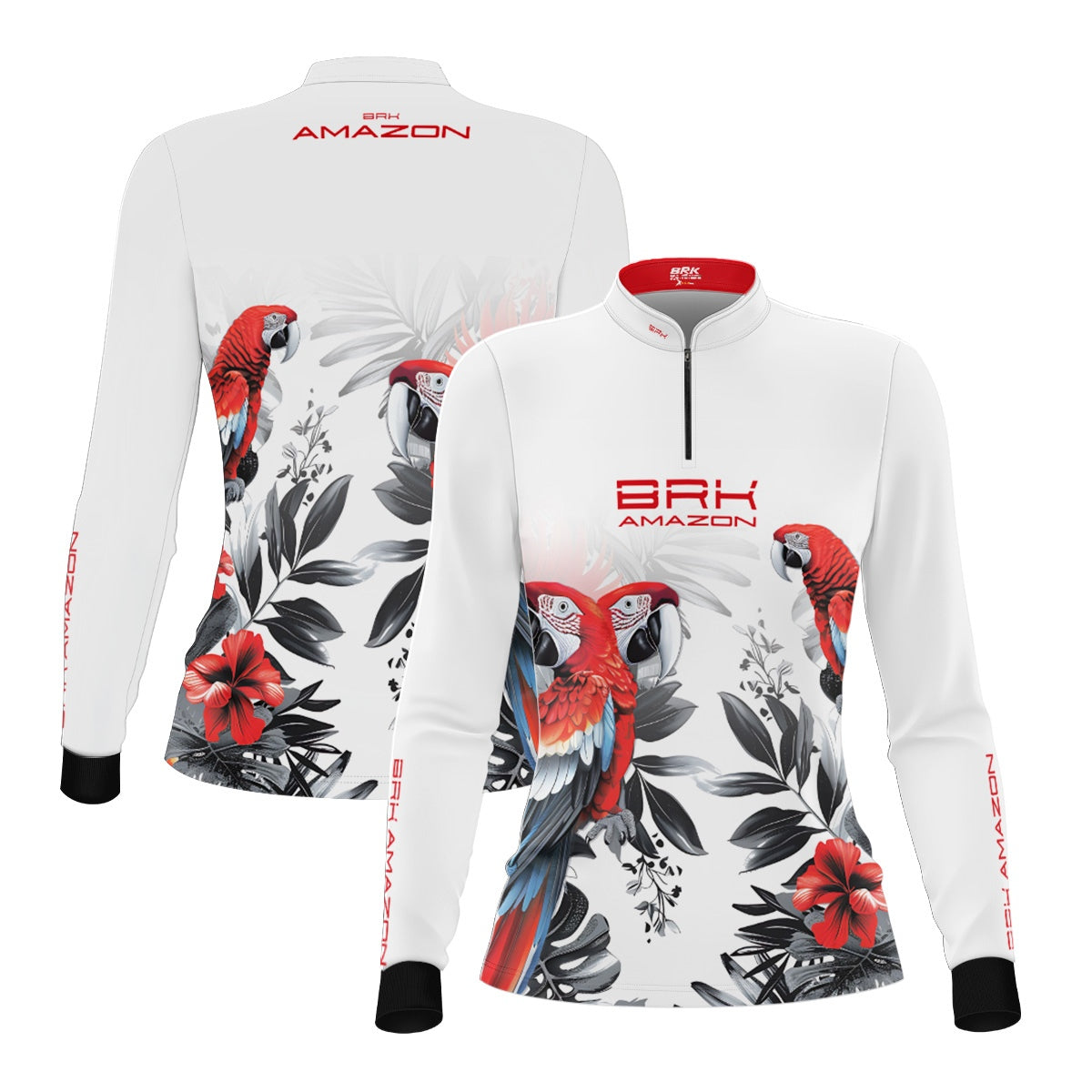 Camisa Agro Feminina Brk Amazon Arara Vermelha com Proteção UV50