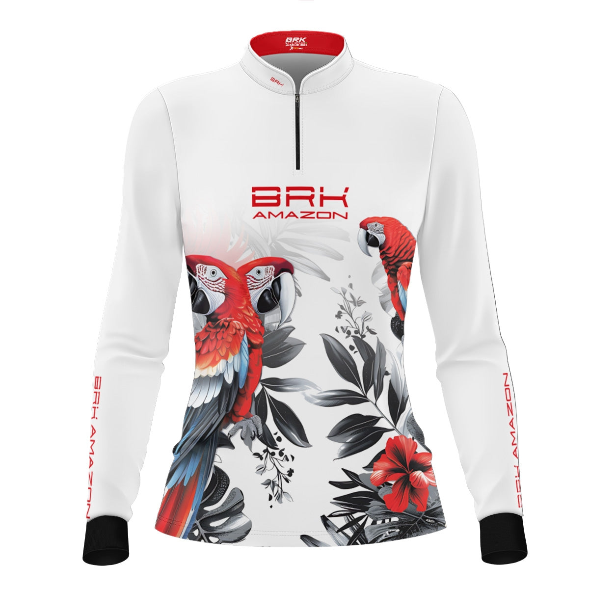 Camisa Agro Feminina Brk Amazon Arara Vermelha com Proteção UV50