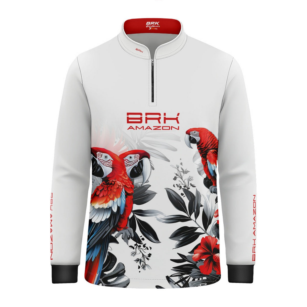 Camisa Agro Infantil Brk Amazon Arara Vermelha com Proteção UV50