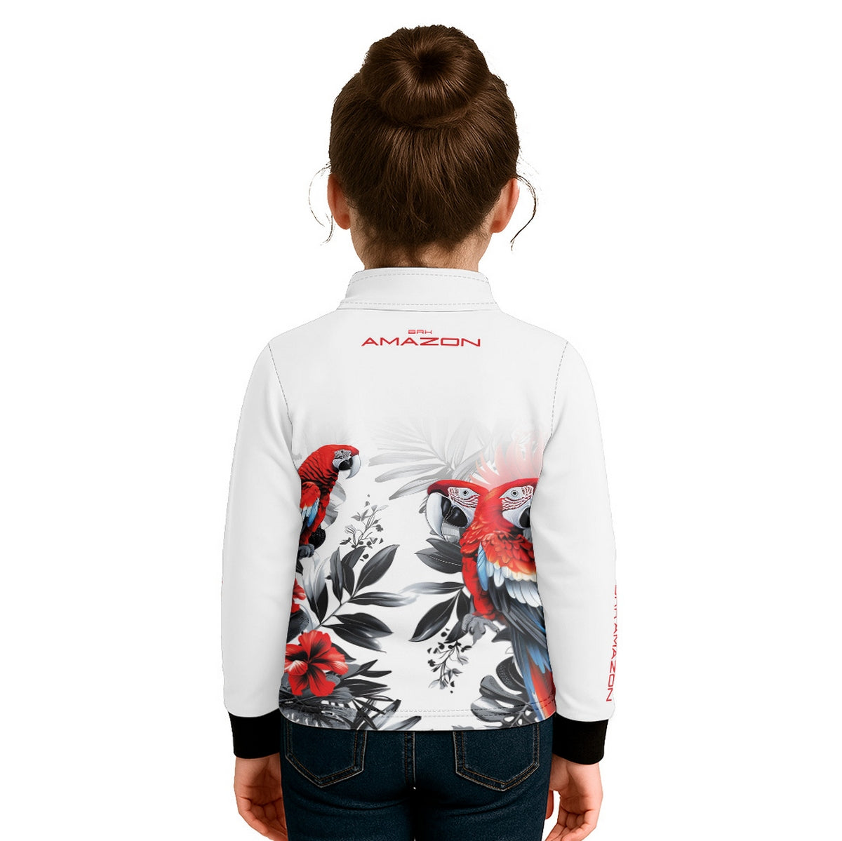 Camisa Agro Infantil Brk Amazon Arara Vermelha com Proteção UV50