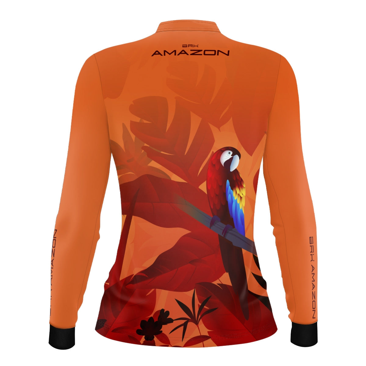 Camisa Agro Feminina Brk Amazon Arara Vermelha Floral com Proteção UV50