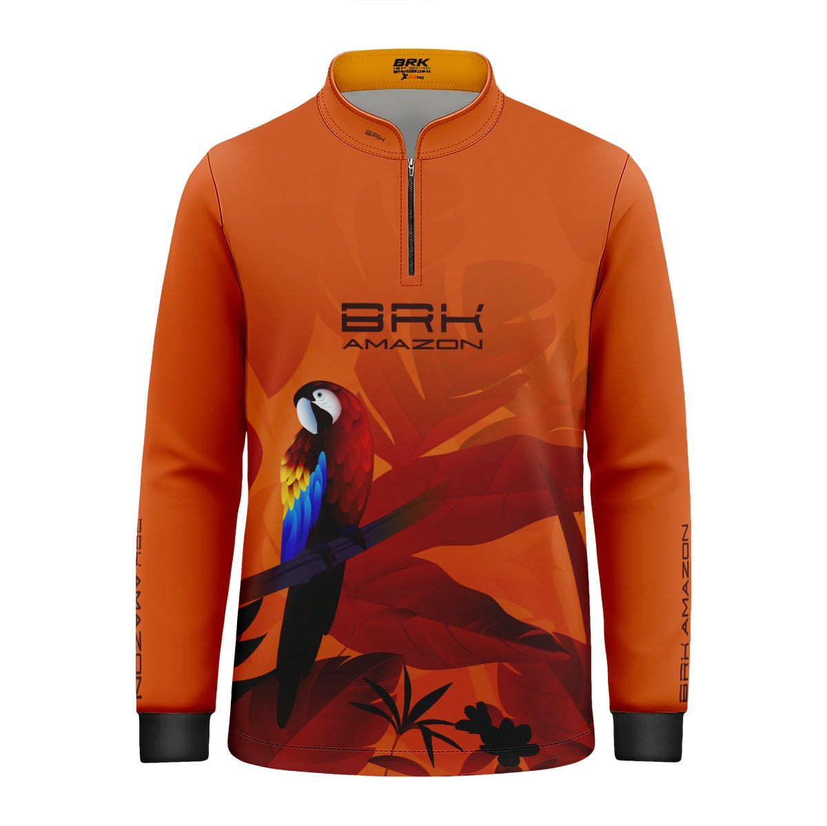 Camisa Agro Infantil Brk Amazon Arara Vermelha Floral com Proteção UV50 - Brk Agro