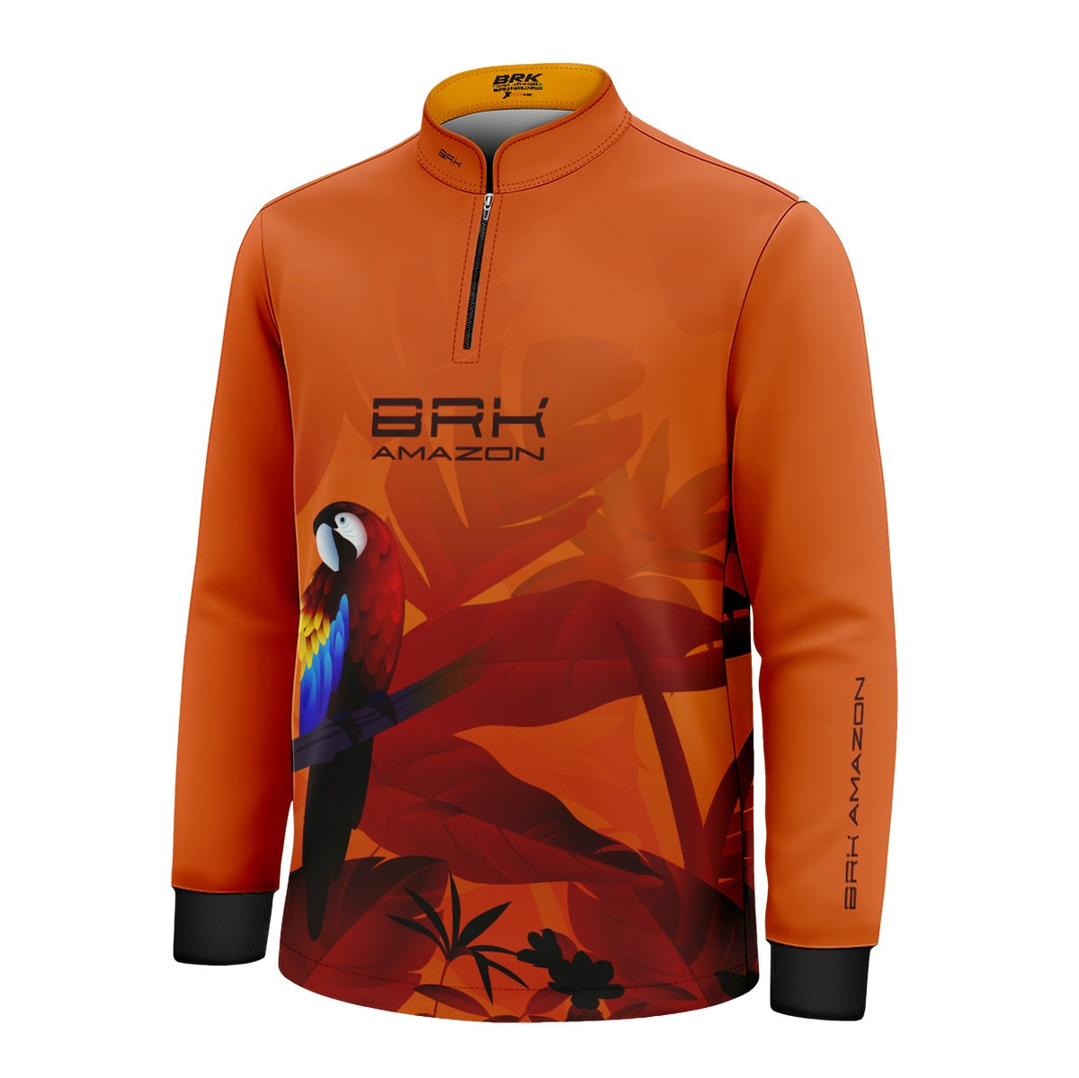 Camisa Agro Infantil Brk Amazon Arara Vermelha Floral com Proteção UV50 - Brk Agro