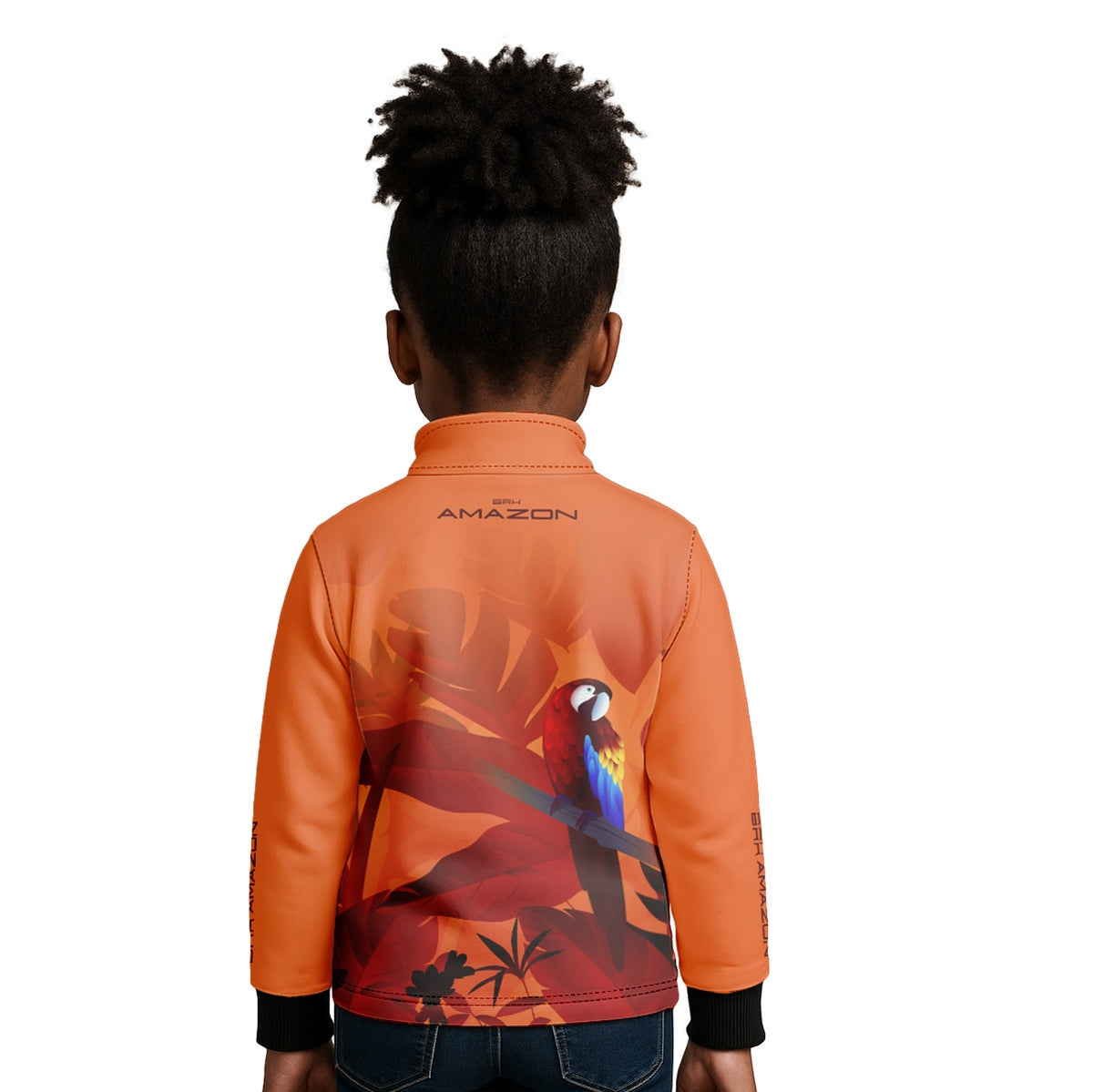 Camisa Agro Infantil Brk Amazon Arara Vermelha Floral com Proteção UV50 - Brk Agro