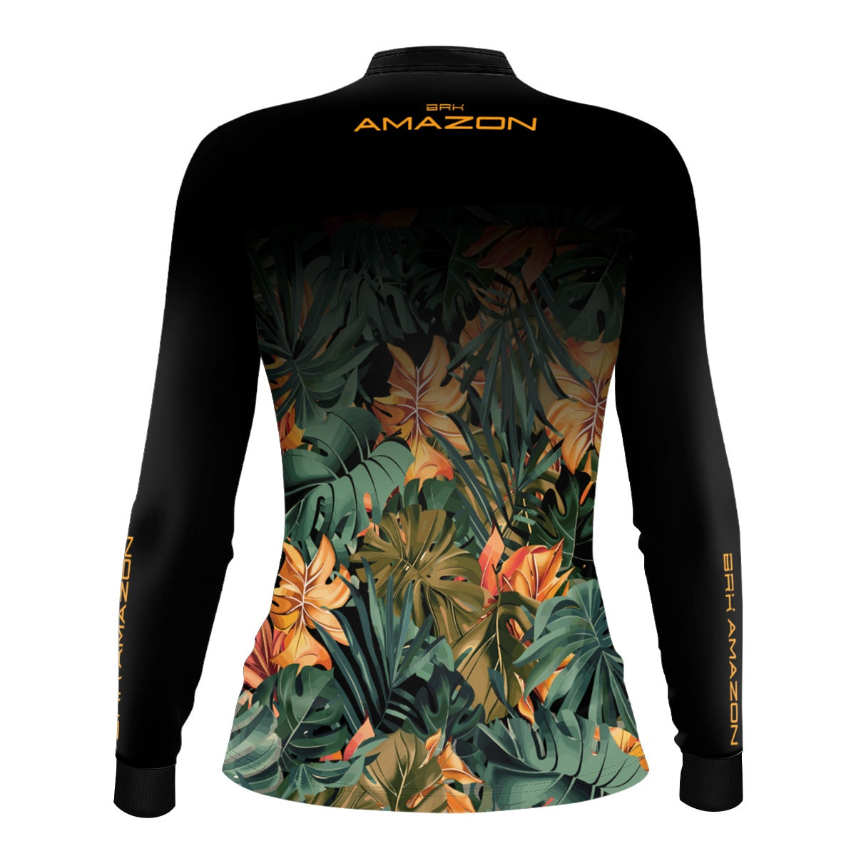 Camisa Agro Feminina Brk Amazon Preta Folhagem com Proteção UV50