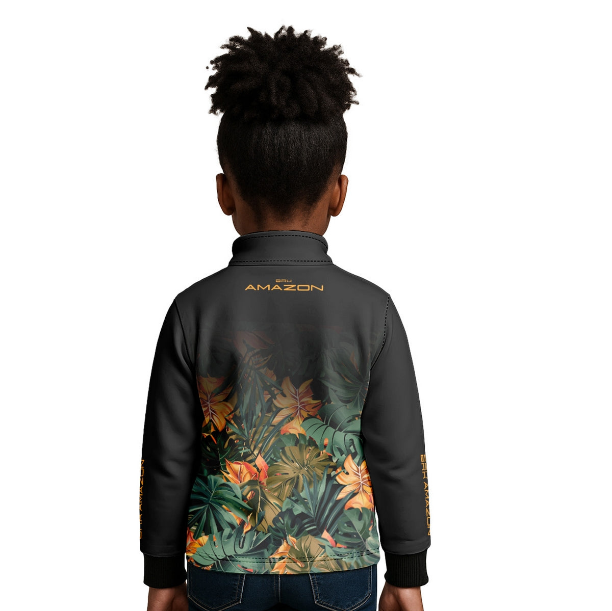 Camisa Agro Infantil Brk Amazon Preta Folhagem com Proteção UV50 - Brk Agro