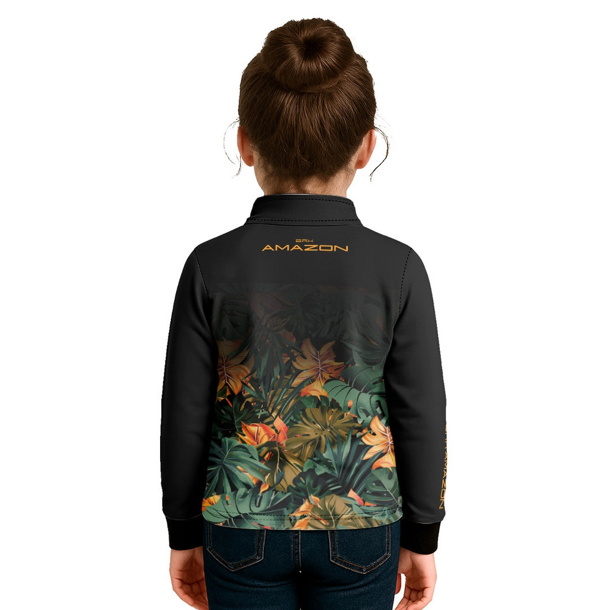 Camisa Agro Infantil Brk Amazon Preta Folhagem com Proteção UV50 - Brk Agro