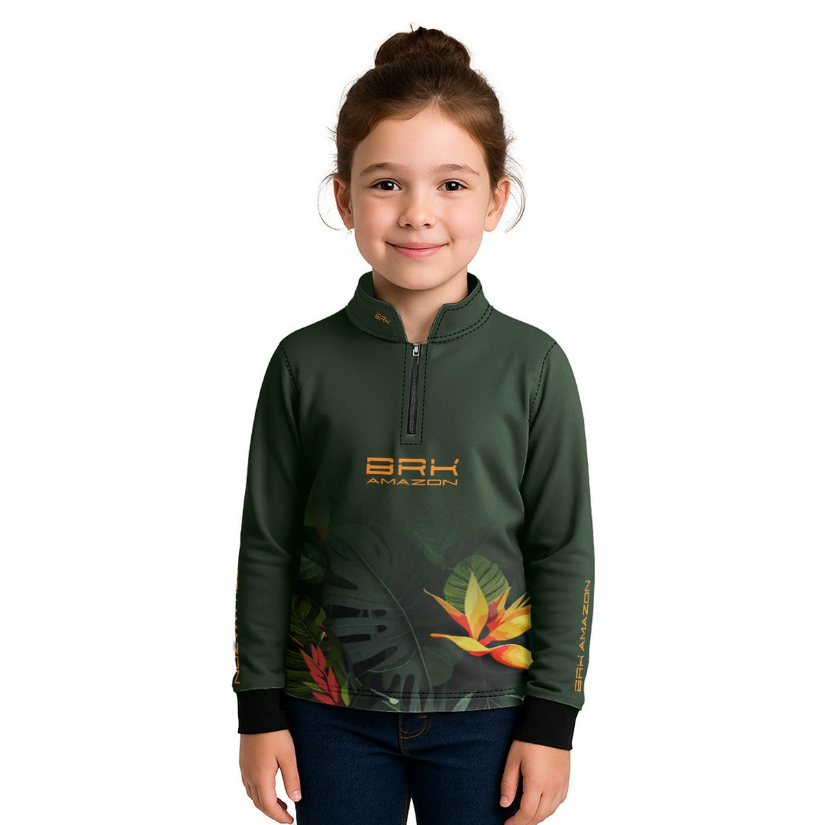 Camisa Agro Infantil Brk Amazon Verde Folhagem com Proteção UV50 - Brk Agro