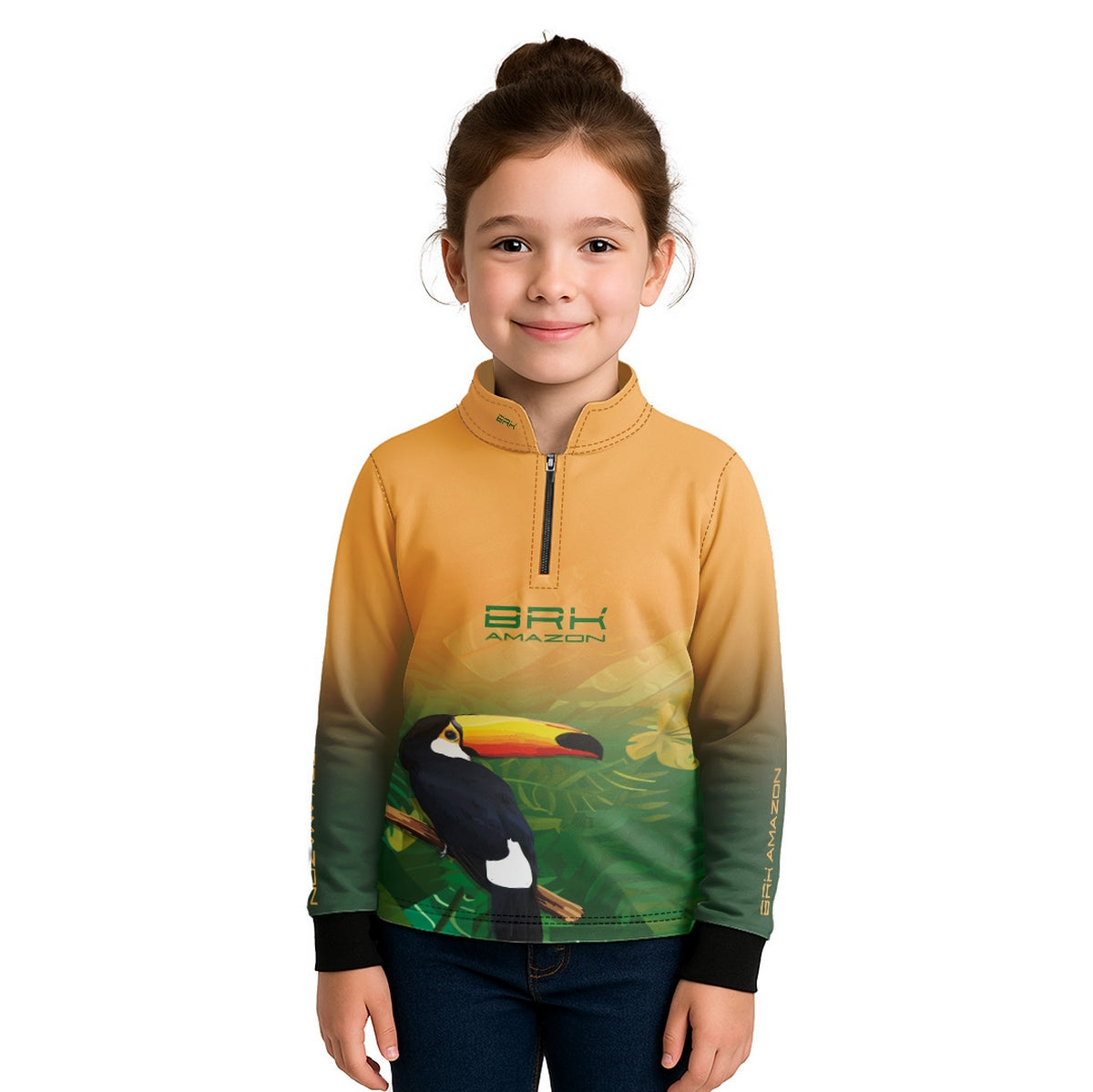 Camisa Agro Infantil Brk Amazon Tucano Floral com Proteção UV50 - Brk Agro