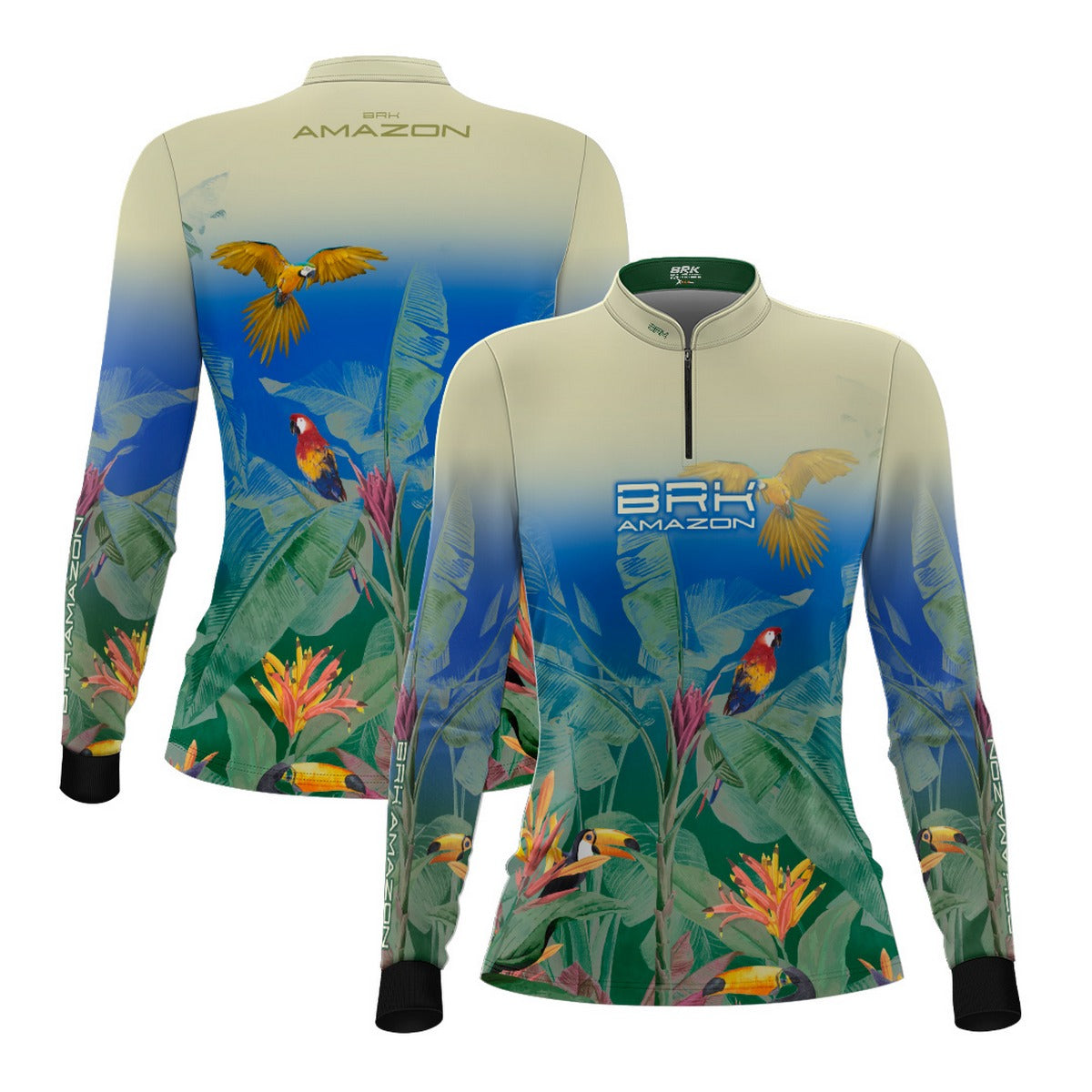 Camisa Agro Feminina Brk Amazon Araras e Tucanos com Proteção UV50