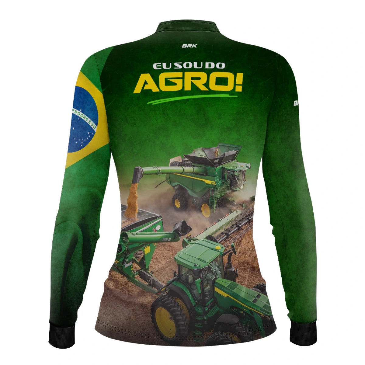 Camisa UV50 Agro Feminina Brk Eu sou do Agro Verde Colheitadeira - Brk Agro
