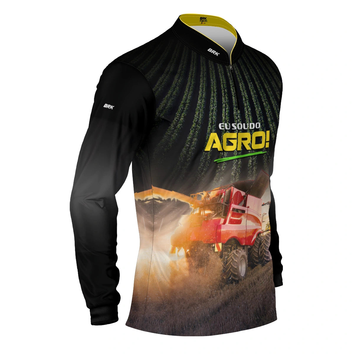 Camisa UV50 Agro Brk Eu sou do Agro Vermelha Colheitadeira - Brk Agro