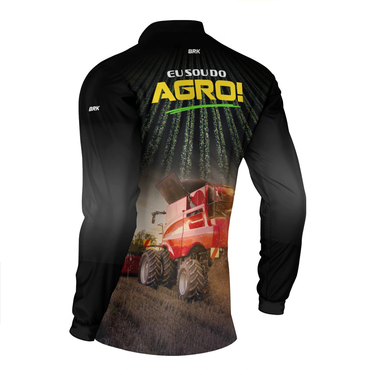 Camisa UV50 Agro Brk Eu sou do Agro Vermelha Colheitadeira - Brk Agro