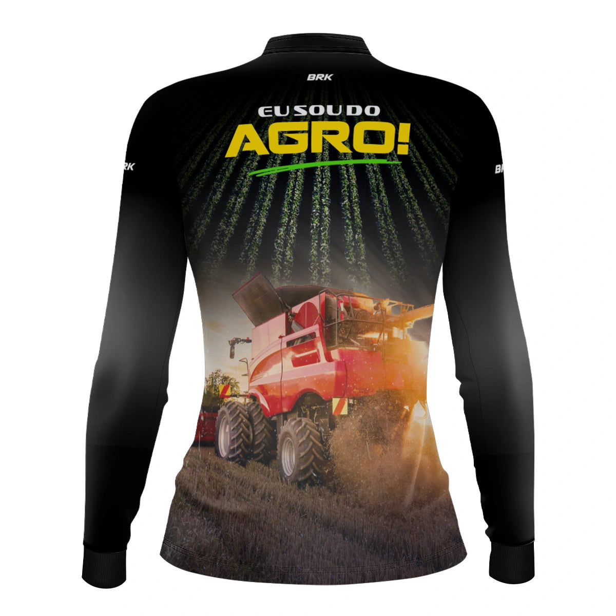 Camisa UV50 Agro Feminina Brk Eu sou do Agro Vermelha Colheitadeira - Brk Agro