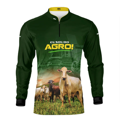 Camisa UV50 Agro Brk Eu sou do Agro Gados e Colheitadeira