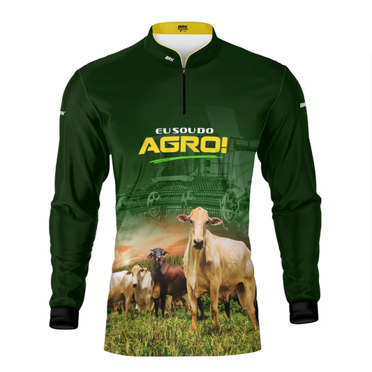 Camisa UV50 Agro Brk Eu sou do Agro Gados e Colheitadeira