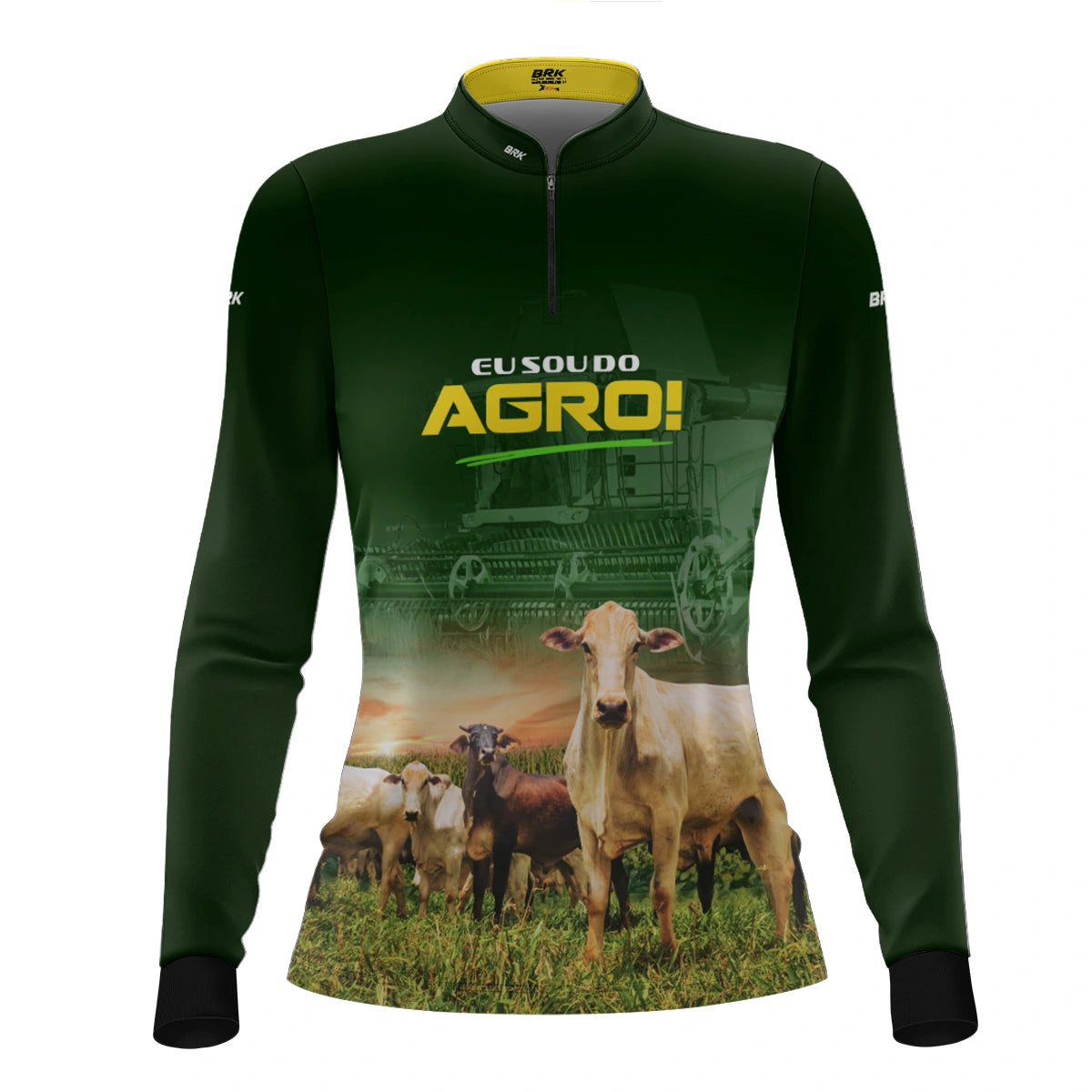 Camisa UV50 Agro Feminina Brk Eu sou do Agro Gados e Colheitadeira - Brk Agro