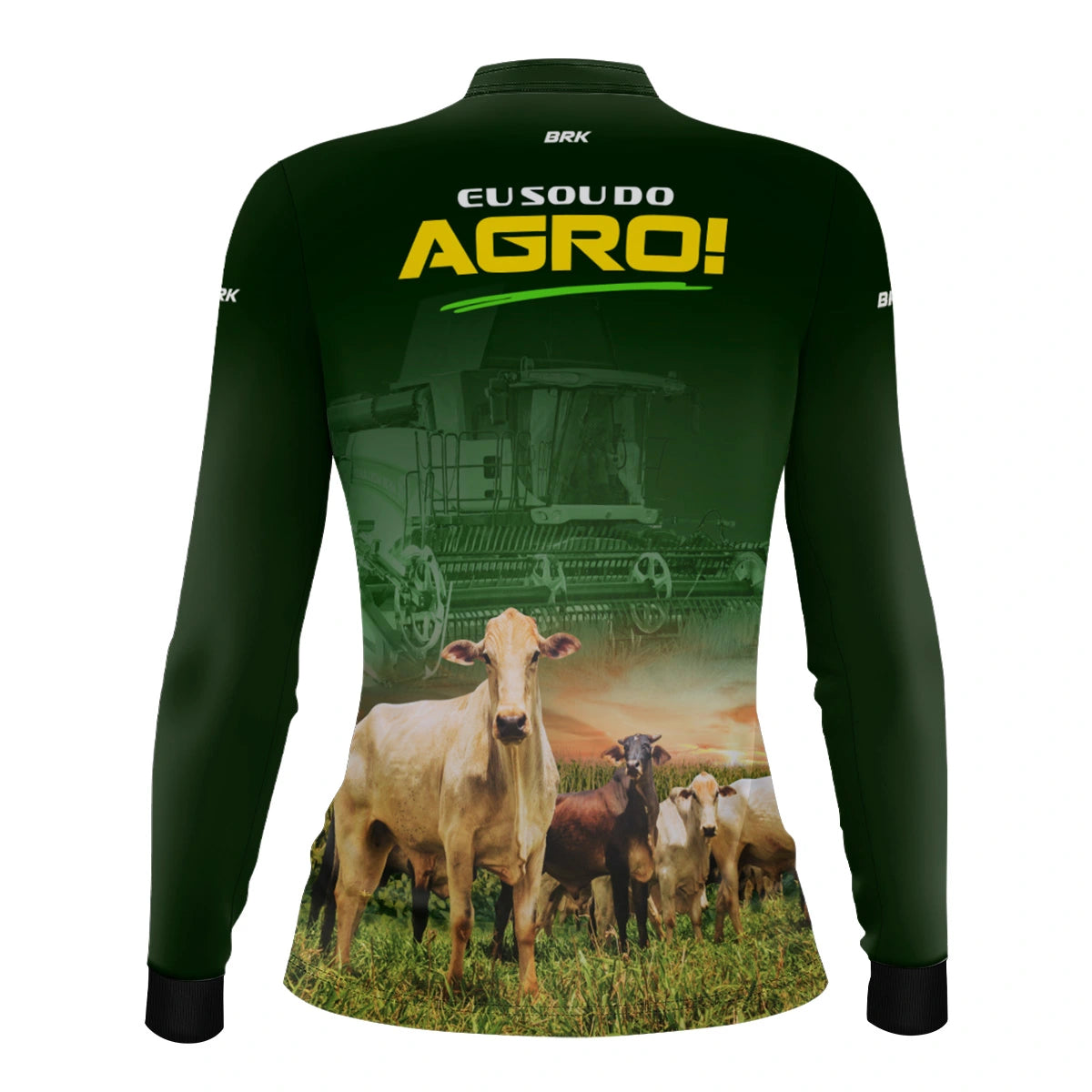 Camisa UV50 Agro Feminina Brk Eu sou do Agro Gados e Colheitadeira - Brk Agro