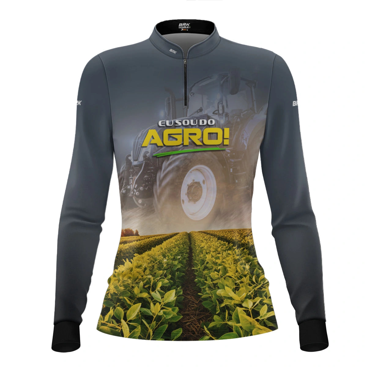 Camisa UV50 Agro Feminina Brk Eu sou do Agro Trator e Plantação - Brk Agro