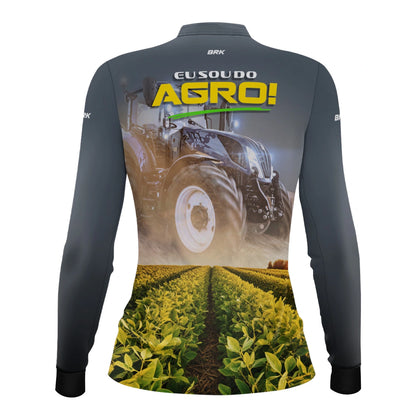 Camisa UV50 Agro Feminina Brk Eu sou do Agro Trator e Plantação