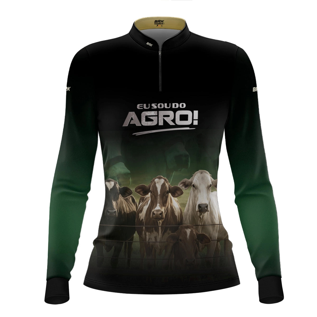 Camisa UV50 Agro Feminina Brk Eu Sou do Agro Gado Cruzado