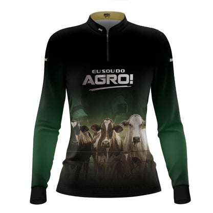 Camisa UV50 Agro Feminina Brk Eu Sou do Agro Gado Cruzado