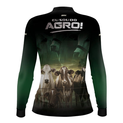 Camisa UV50 Agro Feminina Brk Eu Sou do Agro Gado Cruzado