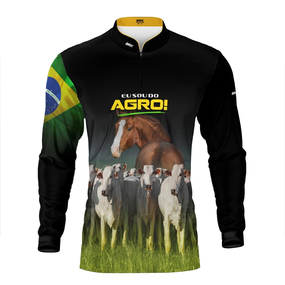 Camisa UV50 Agro Brk Eu Sou do Agro Animais Pecuária Brasil - Brk Agro