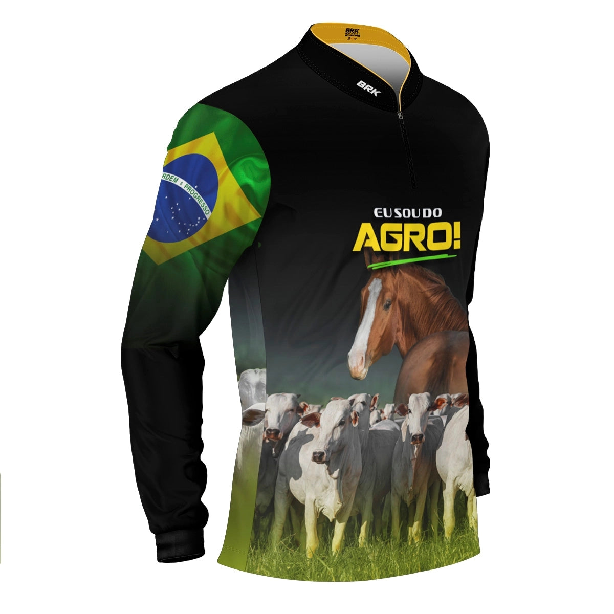 Camisa UV50 Agro Brk Eu Sou do Agro Animais Pecuária Brasil - Brk Agro