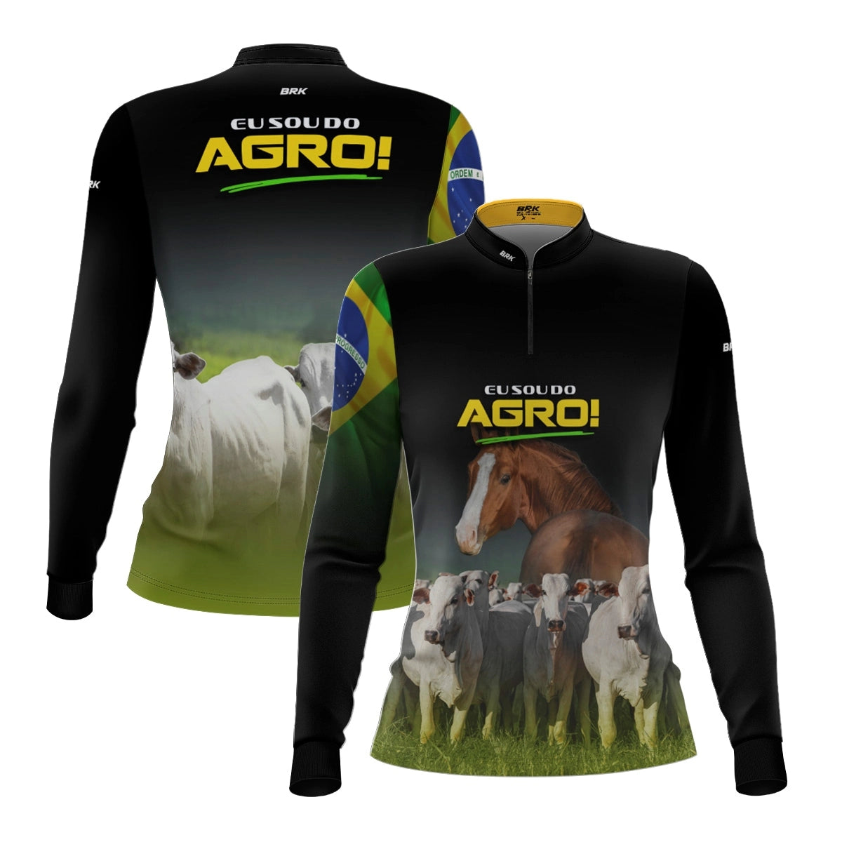 Camisa UV50 Agro Feminina Brk Eu Sou do Agro Animais Pecuária Brasil - Brk Agro