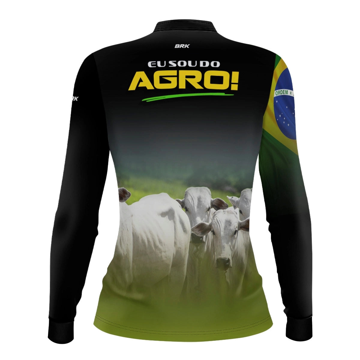 Camisa UV50 Agro Feminina Brk Eu Sou do Agro Animais Pecuária Brasil