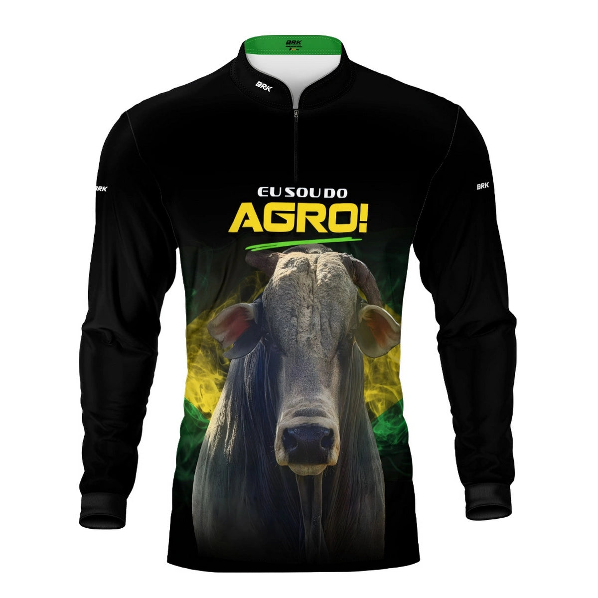 Camisa UV50 Agro Brk Eu Sou do Agro Preta Nelore - Brk Agro