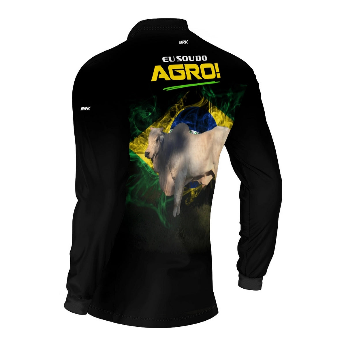 Camisa UV50 Agro Brk Eu Sou do Agro Preta Nelore - Brk Agro