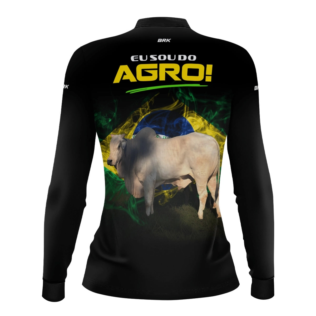 Camisa UV50 Agro Feminina Brk Eu Sou do Agro Preta Nelore