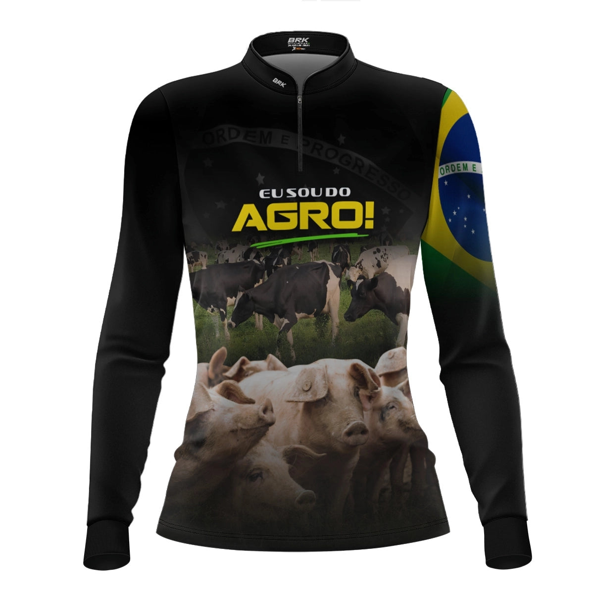 Camisa UV50 Agro Feminina Brk Eu Sou do Agro Vacas e Porcos - Brk Agro
