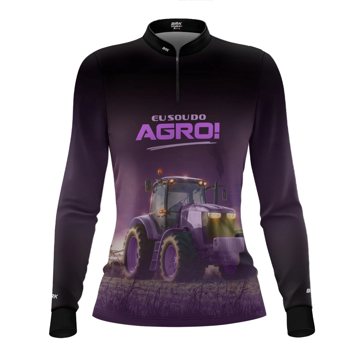 Camisa UV50 Agro Feminina Brk Eu Sou do Agro Roxo Trator - Brk Agro