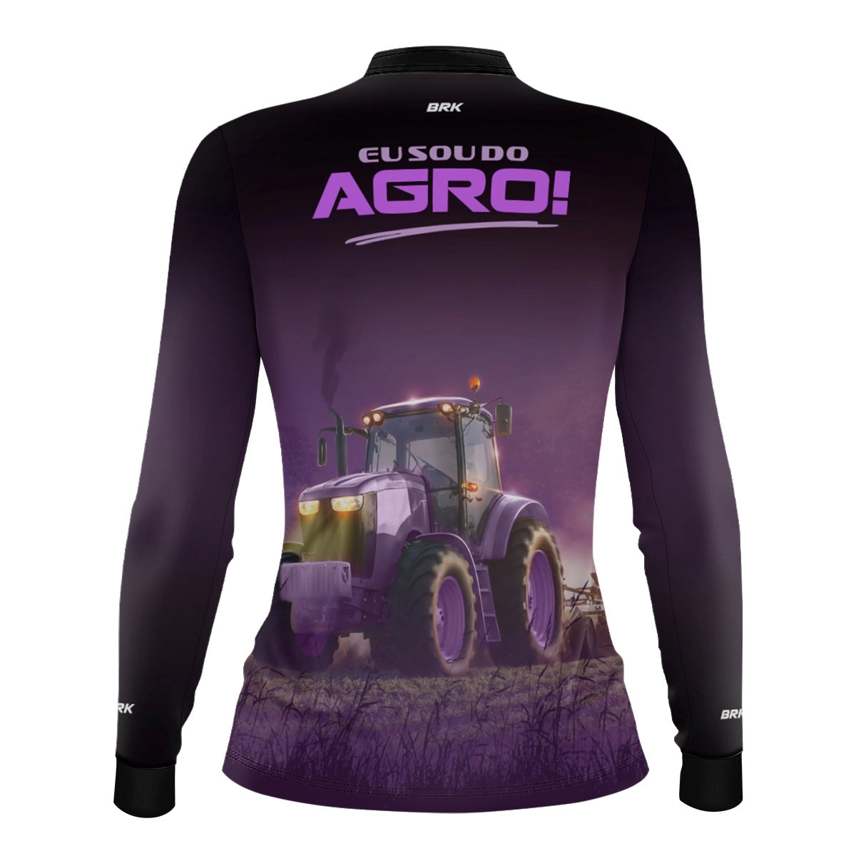 Camisa UV50 Agro Feminina Brk Eu Sou do Agro Roxo Trator - Brk Agro
