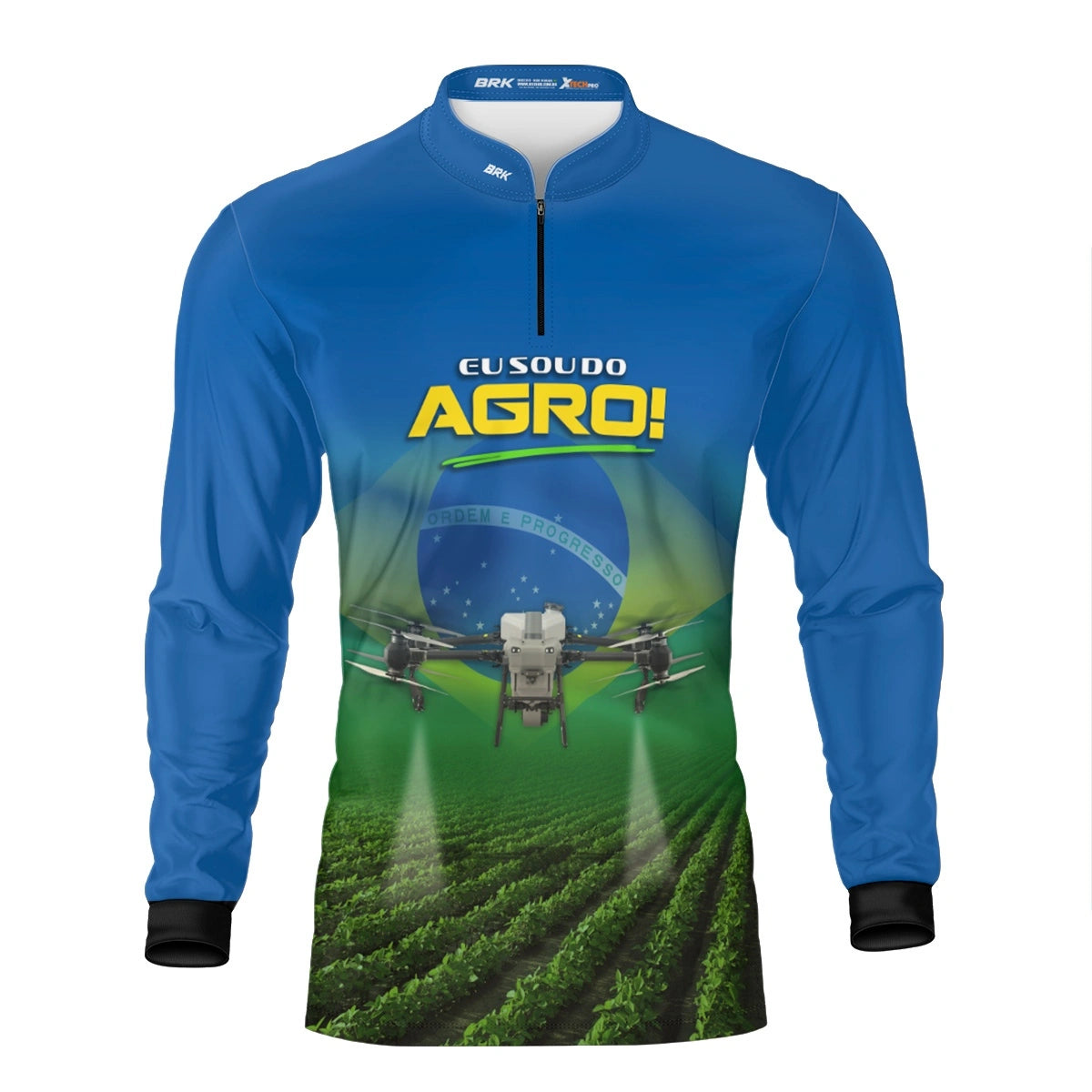 Camisa UV50 Agro Brk Eu Sou do Agro Azul Drone - Brk Agro