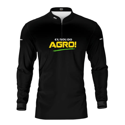 Camisa UV50 Agro Brk Eu Sou do Agro Preta Básica